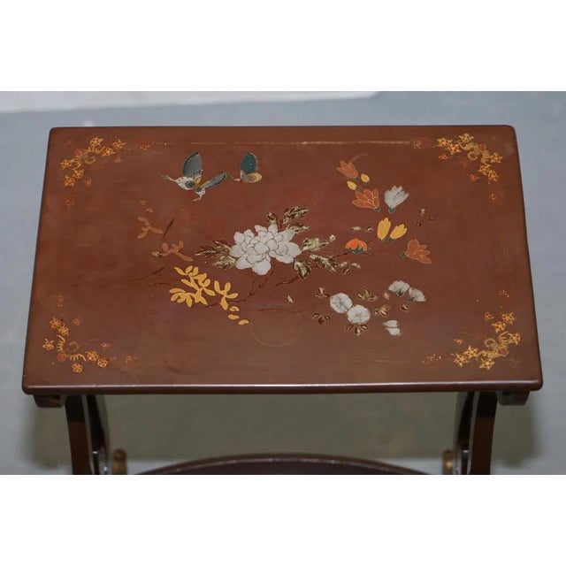 Chinese Brown Lacqurered Tables, 1880s, Set of 4 For Sale - Image 12 of 17