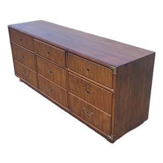 Vintage Drexel Campaign Style Dresser For Sale