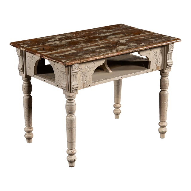 Late 19th Century Eastlake Farmhouse Kitchen Table For Sale