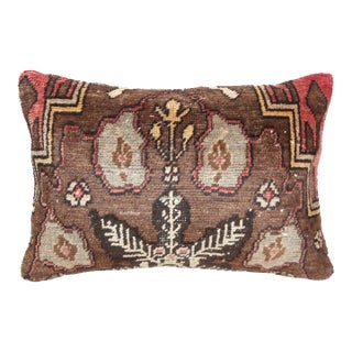 Vintage Kilim Pillow Cover – Tribal Motifs, Double-Knotted, 16x24 Inches For Sale