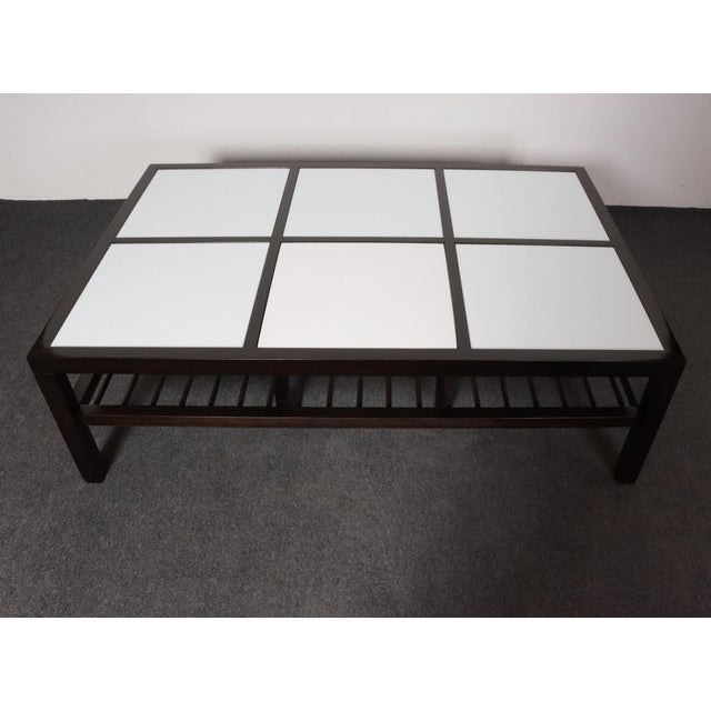 Vintage Ebonized Wood and Vitrolite Glass Coffee Table by Van Keppel and Green For Sale - Image 4 of 18