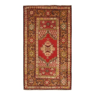Vintage Turkish Oushak Area Rug 3ft 7inb X 6ft 4in For Sale