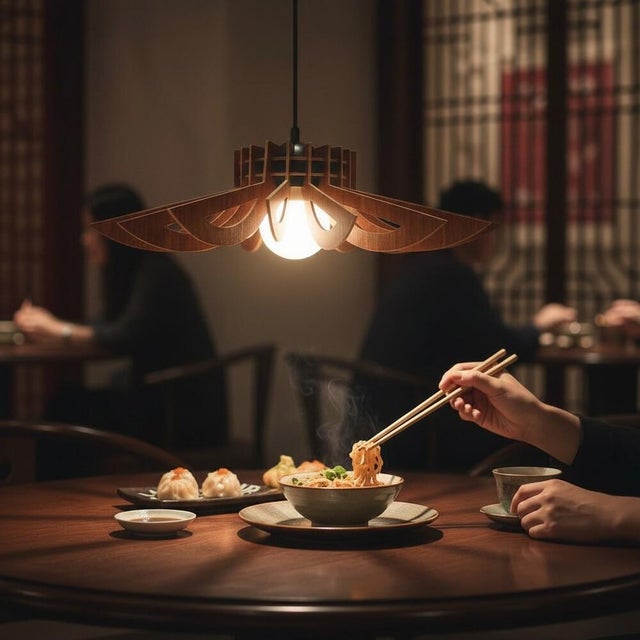 Scandinavian Portuguese Modular Wooden Hanging Lamp, 2010s For Sale - Image 12 of 13