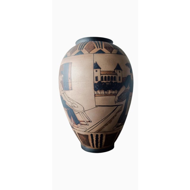 Vintage Ciboure Vase with Fisherman Motif, 1920s For Sale - Image 4 of 9