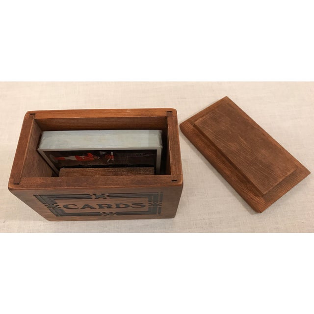 Vintage Wooden Playing Card Box Chairish