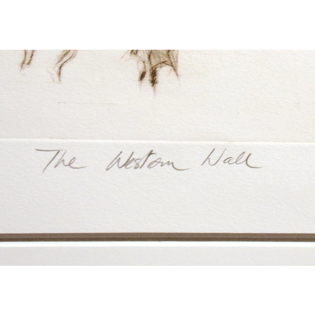 1980s William Papas "The Western Wall" Hand Signed & Numbered Etching Art For Sale - Image 5 of 7