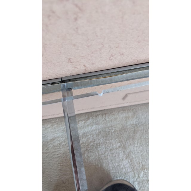 Monumental Mid Century Modern Lucite & Chrome Floating Wall Shelf Acrylic MCM For Sale - Image 18 of 18