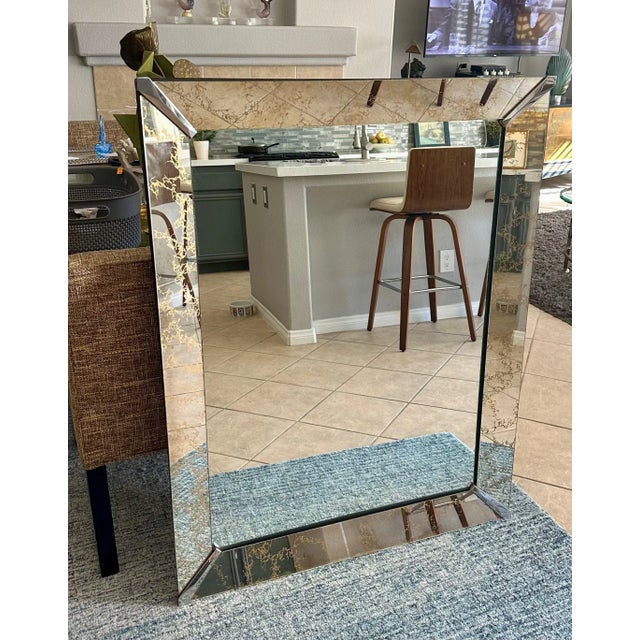 Venetian Deco Gold Vain Wall Mirror For Sale - Image 9 of 9