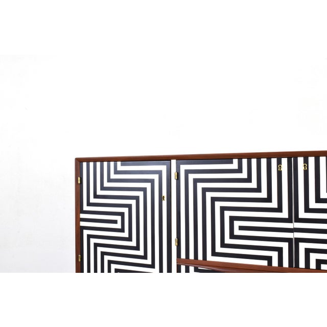 Mid-Century Modern Op-Art Hand-Painted Sideboard from Sven Andersen Møbelfabrik, 1960s For Sale - Image 13 of 18