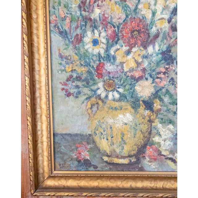 19th Century American Impressionist Still Life With Flowers Painting, Signed Illegibly For Sale In New York - Image 6 of 11