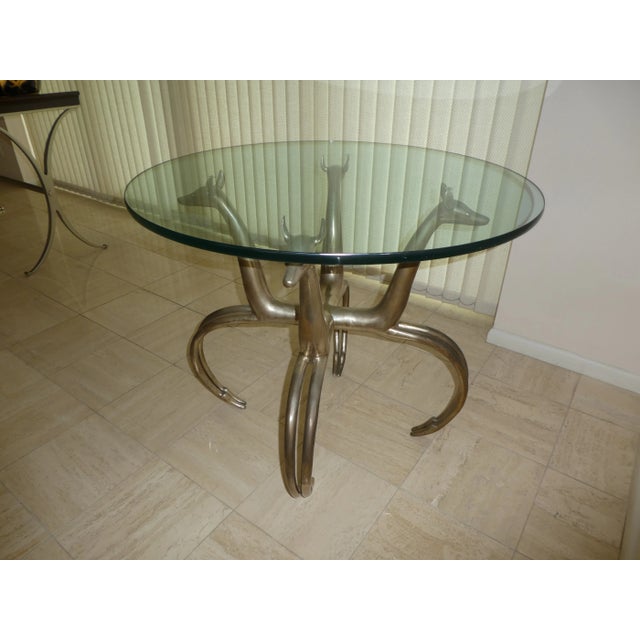 1970s 1970s Vintage Aluminum Gazelle Table For Sale - Image 5 of 13