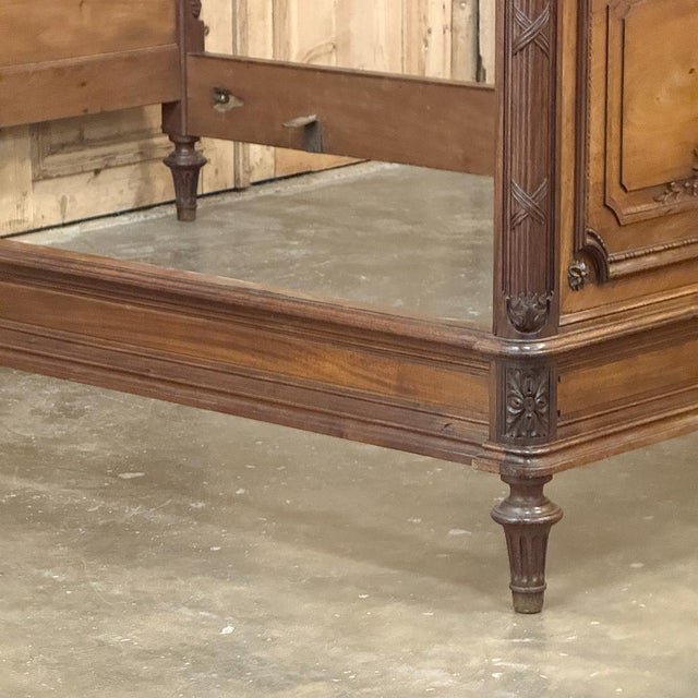 19th Century French Louis XVI Walnut Bed For Sale - Image 12 of 18