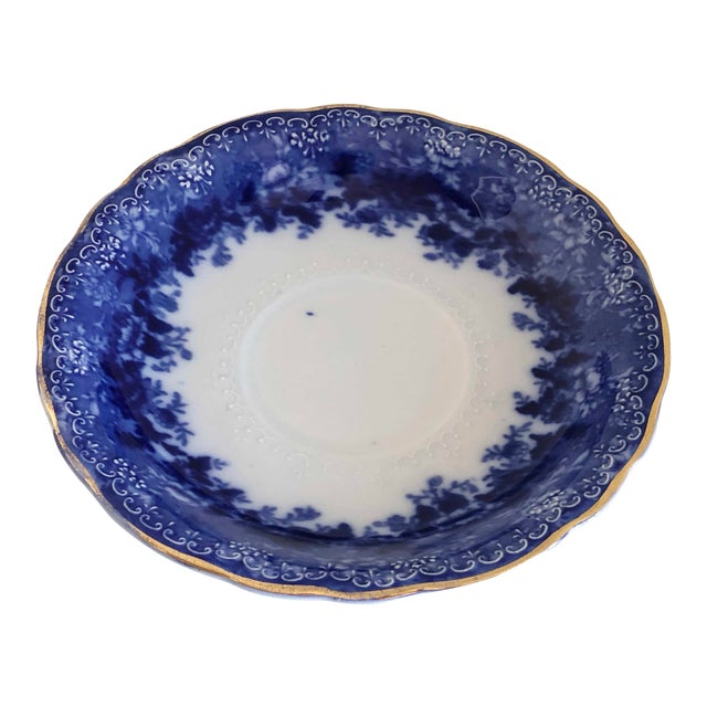 Antique Ridgway Dundee Flow Blue Saucer For Sale