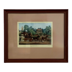 Vintage Currier & Ives Print – The Royal Mail Coach Horse-Drawn Stagecoach Scene