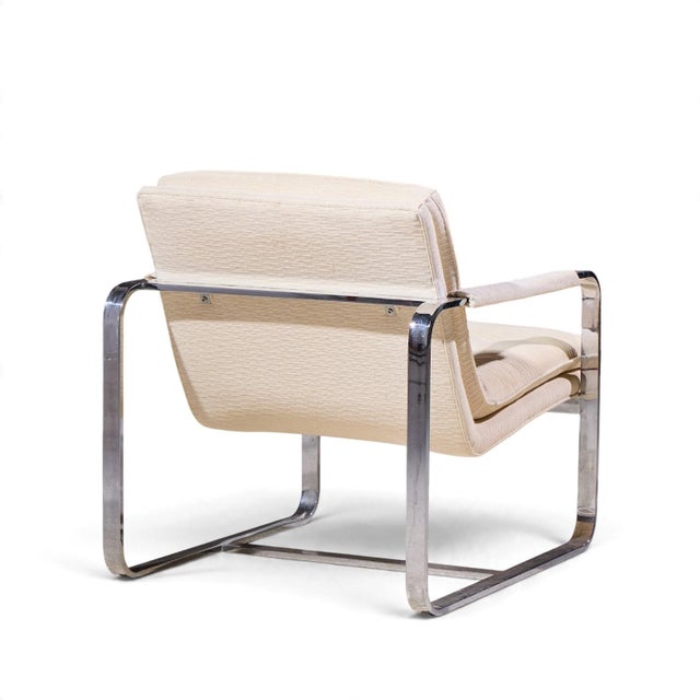 Milo Baughman Style Mid Century Chrome Lounge Chairs - Pair For Sale - Image 10 of 12