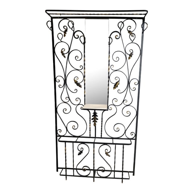 French Art-Deco Wrought Iron Coat Rack For Sale