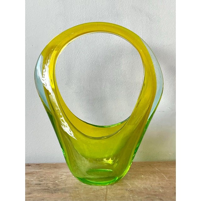 Murano Vintage Italian Art Glass Vase After Murano For Sale - Image 4 of 8
