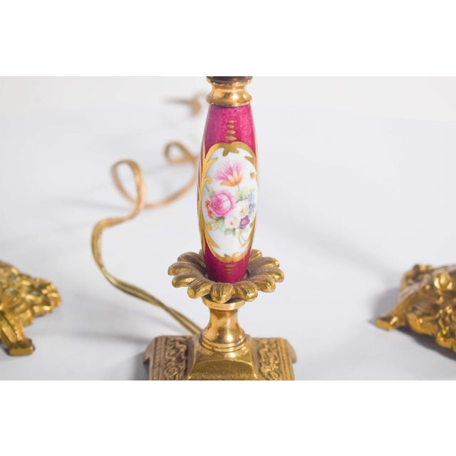 Metal Table Lamp and Candleholders in and Metal, Set of 3 For Sale - Image 7 of 10