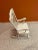 White 1970s Vintage White Wooden Children’s Nursery Rocking Chair With Black Etching and Music For Sale - Image 8 of 11