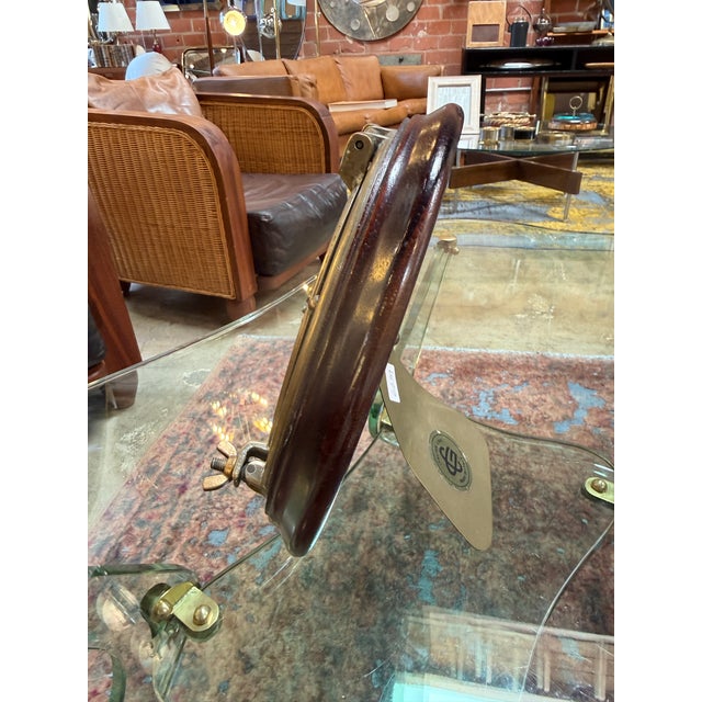 Italian Brass and Wood Round Picture Frame, Italy, 1970s For Sale In Los Angeles - Image 6 of 8