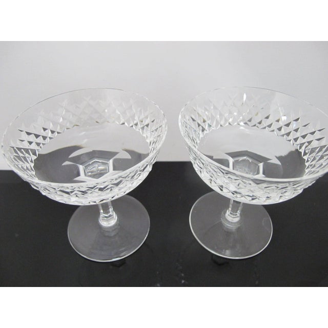 Hollywood Regency Waterford Crystal Alana Champagne Coupe Sherbet Glass 4 1/8" Pair For Sale - Image 3 of 7