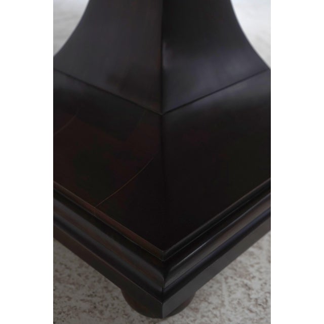 Large Round Mahogany Dining Pedestal Conference Table For Sale - Image 9 of 14