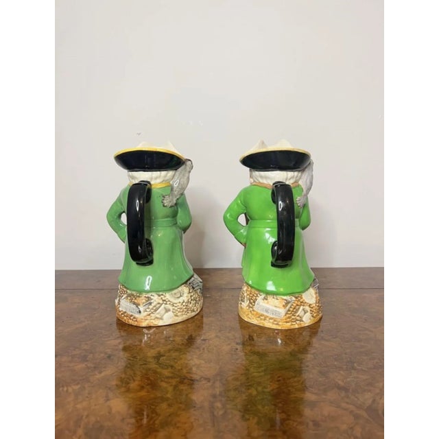 Antique Quality Staffordshire Toby Jugs, 1880s, Set of 2 For Sale - Image 3 of 6