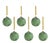 Phyllon 6-Piece Beaded Leaf Pattern Glass Ball Ornament Set, 3.25" For Sale