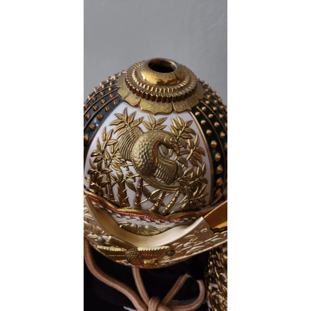 Japanese Japanese Samurai Kabuto Helmet Display on Lacquer Stand – Date Masamune Style For Sale - Image 3 of 4