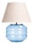 Hand-Blown Glass Table Lamp with Linen Shade in Aqua by Svitanok For Sale