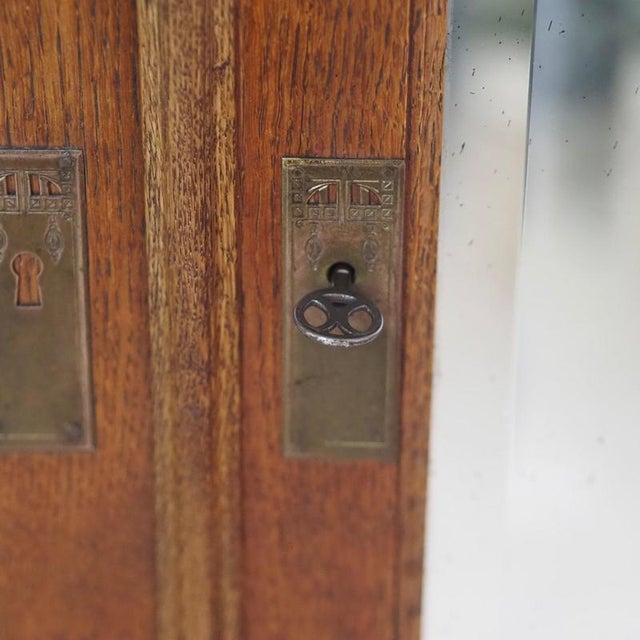 Antique Gründerzeit Mirrored Wardrobe with Carved Decoration, 1890s For Sale - Image 12 of 18