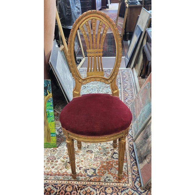 Antique French Gilt Wood Vanity Chair For Sale In Philadelphia - Image 6 of 10