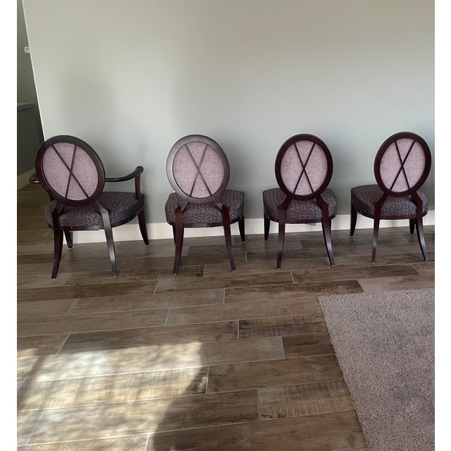Rare Set of 4, Authenticated, Barbara Barry for Baker Furniture Oval X-Back Chairs For Sale In Las Vegas - Image 6 of 15