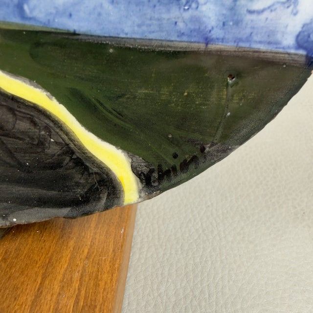 Signed Majolica Sculpture of a Cyclist by Ghini, 1960s For Sale - Image 8 of 11