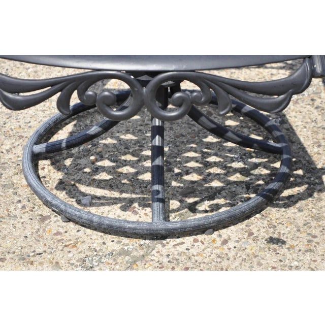 Metal Mediterranean Style Aluminum Swivel and Tilt Black Tuscan Garden Patio Chairs For Sale - Image 7 of 10