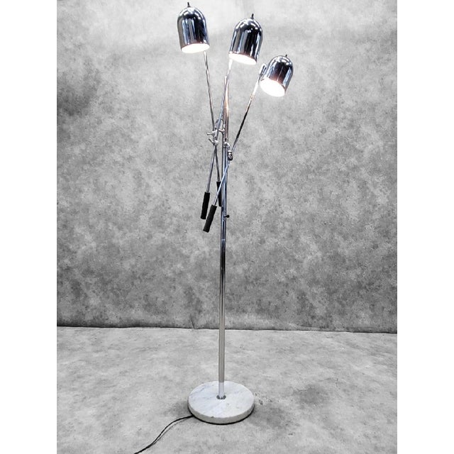 Mid 20th Century Mid Century Modern Chrome and Marble Triennale Floor Lamp for Arredoluce Italy For Sale - Image 5 of 6