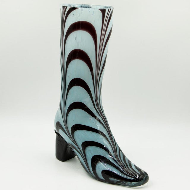 Modern Boot Glass Vase Hand-Blown with Tear-Off Point For Sale - Image 3 of 10