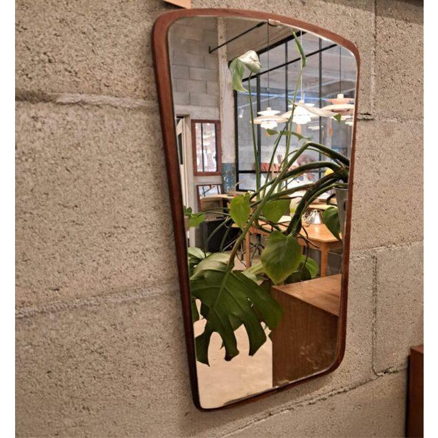Vintage Danish Teak Mirror, 1960 For Sale - Image 4 of 4
