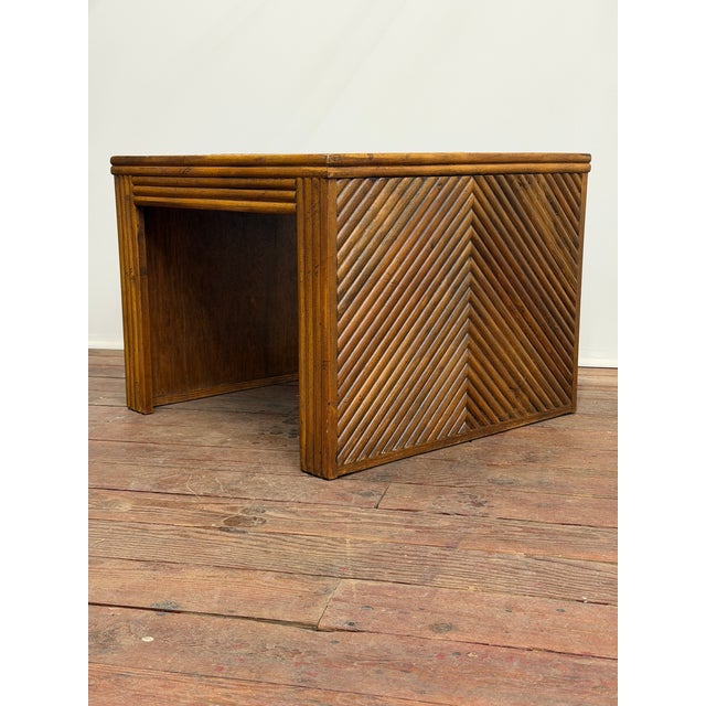 Gabriella Crespi Faux Split Reed Style Side Table in the Manner of Gabriella Crespi For Sale - Image 4 of 13