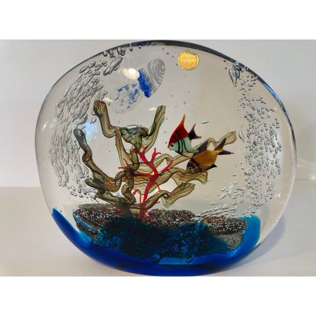 Large 1970s Murano Art Glass Fish Aquarium With Jellyfish Sculpture For Sale - Image 13 of 13
