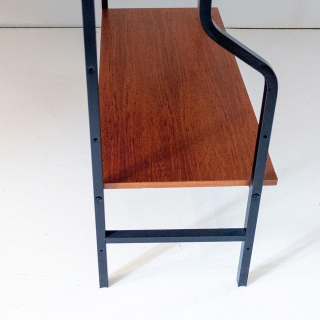 Mid-Century Modern Teak Bookshelf with Iron Frame, Italy, 1960s For Sale - Image 6 of 16