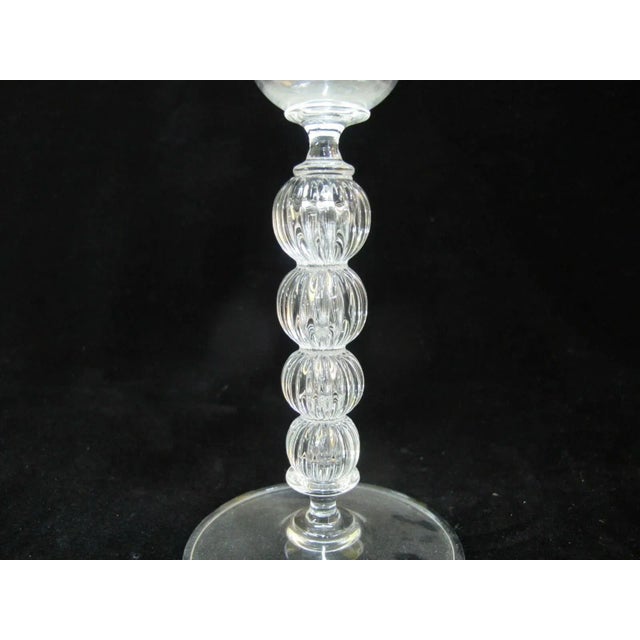 Modern Seventh Circle Tall Clear Drinking Wine Champagne Spirits Glass For Sale - Image 3 of 7
