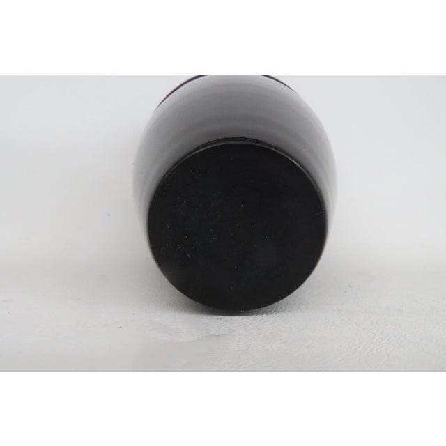 Deep Purple Vase Two Tone Vintage Ceramic Flower Display Container 4749b For Sale In Miami - Image 6 of 8