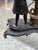 Rococo Revival Figural Spelter and Etched Glass Trumpet Vase, Antique For Sale - Image 11 of 16