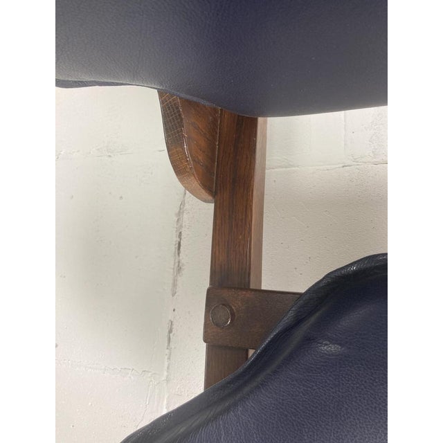 SBrutalist Oak and Leather Dining Chairs, 1960s, Set of 4 For Sale - Image 8 of 18
