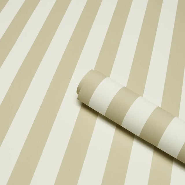 Contemporary Schumacher Emma Stripe Wallpaper In Neutral For Sale - Image 3 of 4