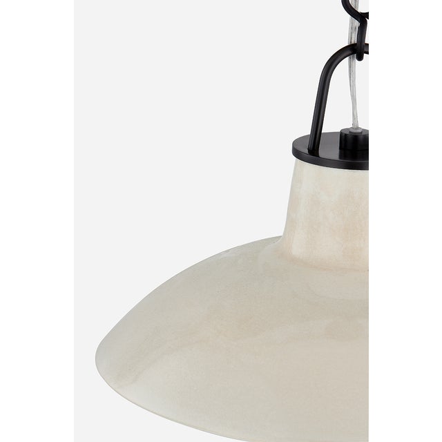 Hudson Valley Lighting Hudson Valley Lighting Pottersville 12.5 in. 1 Light Pendant in Distressed Bronze and Ceramic Ivory Crackle Finish For Sale - Image 4 of 6