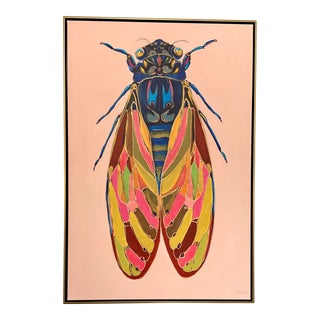 Organic Modern “17 Years” Insect Giclee on Canvas For Sale