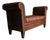 Late 20th Century Traditional Tufted Chesterfield "Austin Brown" Leather Rolled-Arm Bench For Sale