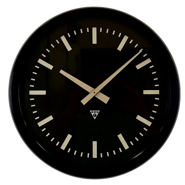 Industrial Bakelite Factory Wall Clock from Pragotron, 1970s For Sale